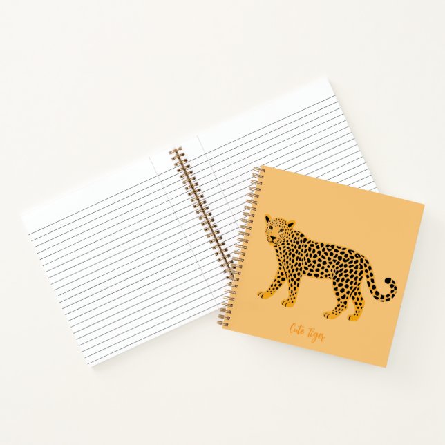 Personalized Cute Tiger Notebook - Yellow (Inside)