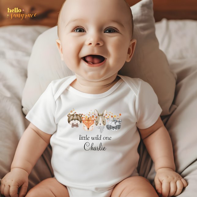 Personalized Cute Woodland Fall Baby Bodysuit (Creator Uploaded)