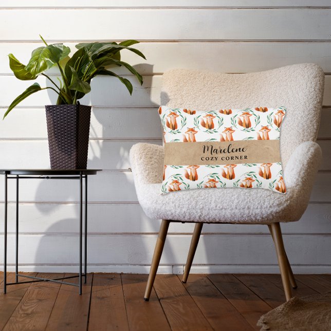 Personalized Cute woodland Fox nursery decor Decorative Cushion (Creator Uploaded)