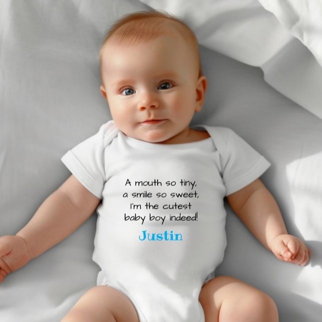 Personalized Cutest Baby Boy Outfit,  Baby Bodysuit (cutest baby boy!)
