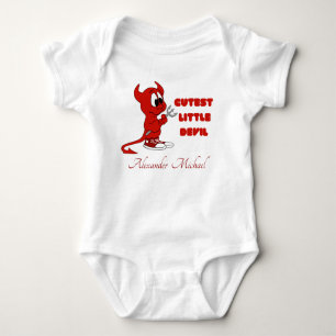 Personalized Cutest Little Devil , Halloween Baby Bodysuit