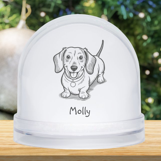 Personalized Dachshund Dog Christmas Snowglobe (Creator Uploaded)
