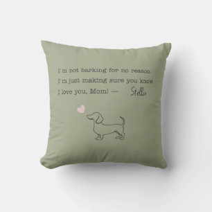 Personalized Dachshund Dog Mom Photo & Name Cushion