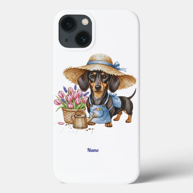 Personalized Dachshund Garden Phone & Tablet Case  (Back)