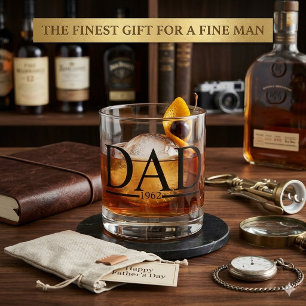 Personalized "DAD" Est. Year Whiskey Glass 