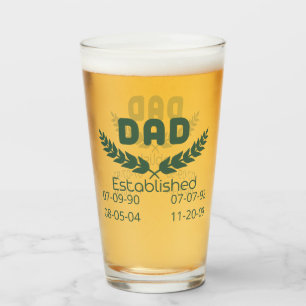 Personalized Dad Established Glass
