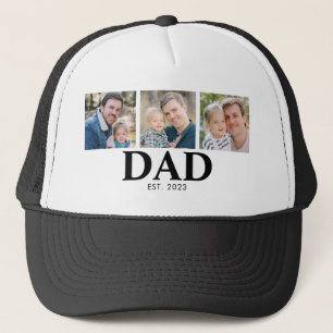 Personalized Dad Established Year Father Photo Trucker Hat