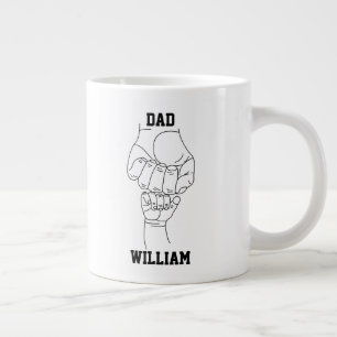 Personalized Dad Father Daddy Gift with Kid's Name Large Coffee Mug