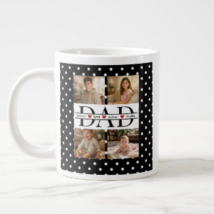 Personalized Dad Photo Collage & Kids Name Large Coffee Mug