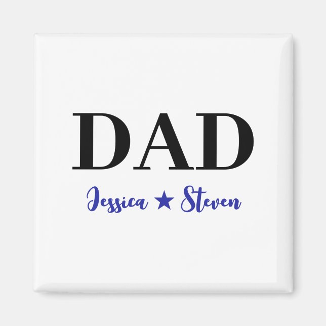 Personalized Dad Script T Shirt  Magnet (Front)