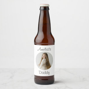 Personalized Daddy Gift – Custom Child Face -  Beer Bottle Label
