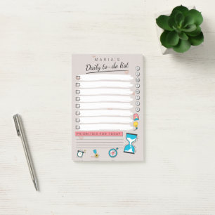 Personalized Daily to do list Post-it Notes