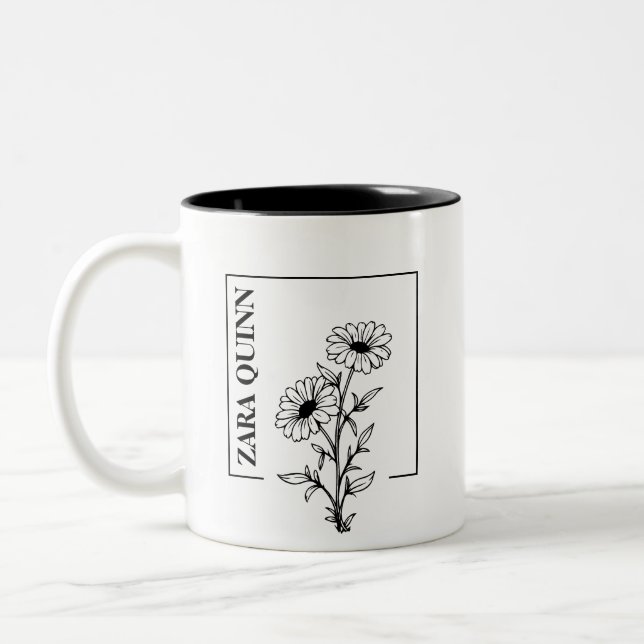 Personalized Daisies & Wildflowers Mug (Left)