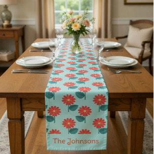 Personalized Daisy Pattern Table Runner
