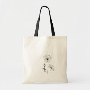 Personalized Daisy Tote Bag with Name