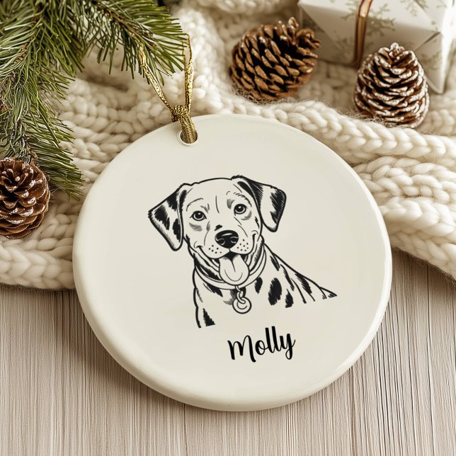 Personalized Dalmatian Dog Christmas Ceramic Ornament (Creator Uploaded)