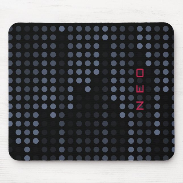 Personalized Dark Polka Dots Matrix patterned Mouse Pad (Front)