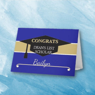 Personalized DEAN'S LIST Scholar congrats card