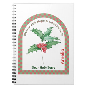 Personalized December Birth Month Flower Notebook