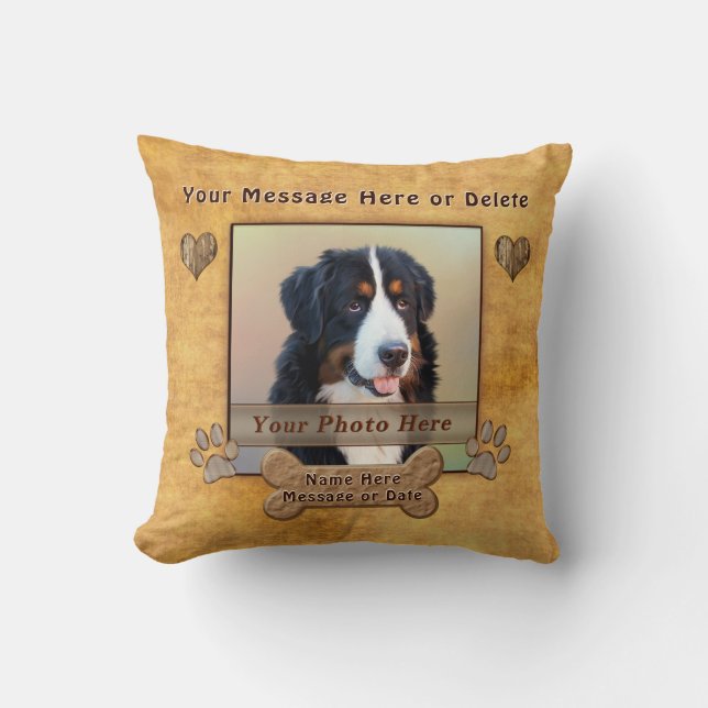 Personalized Decorative Dog Pillows with Photo (Front)