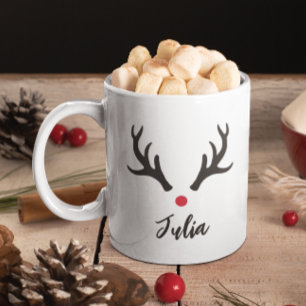 Personalized Deer Antlers Christmas  Coffee Mug