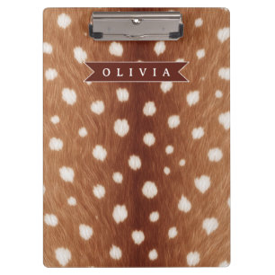 Personalized Deer Print Neutral Aesthetic Gifts Clipboard