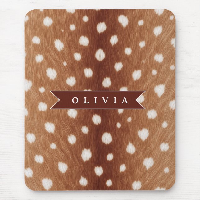 Personalized Deer Print Neutral Aesthetic Gifts Mouse Pad (Front)