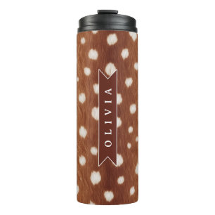 Personalized Deer Print Neutral Aesthetic Gifts Thermal Tumbler
