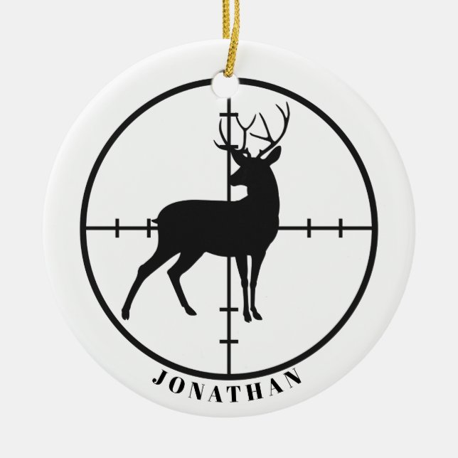 Personalized Deer Target Ceramic Ornament (Front)