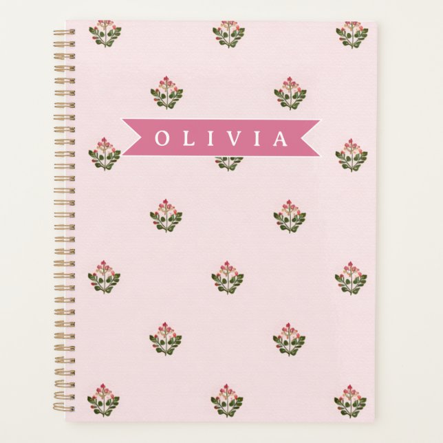 Personalized Delicate Botanical Floral Romantic Planner (Front)