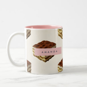 Personalized Delicious Tiramisu Dessert Pattern Two-Tone Coffee Mug