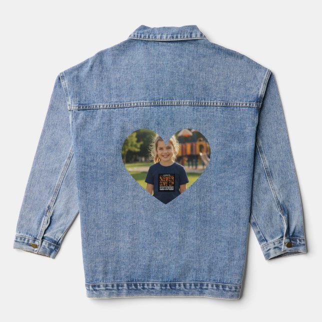 Personalized Denim Jacket with Your Heart Photo De (Back)