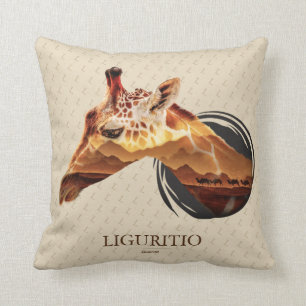 Personalized Desert Giraffe Design. Cushion