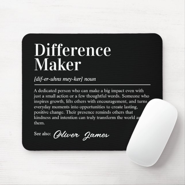 Personalized Difference Maker Definition Mouse Pad (With Mouse)
