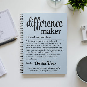 Personalized Difference Maker Definition Thank You Notebook