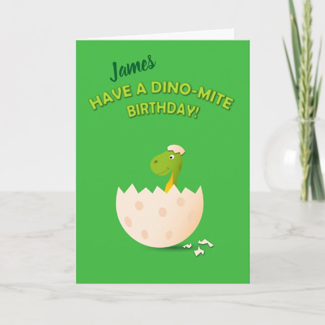 Personalized Dino birthday card (Front)