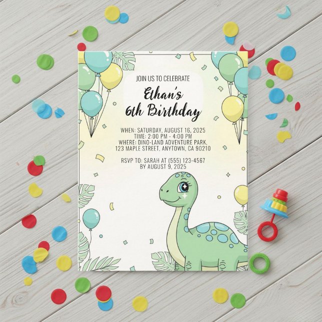 Personalized Dinosaur Birthday Invitation (Creator Uploaded)