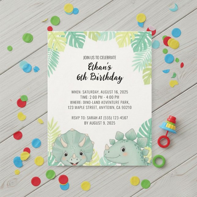 Personalized Dinosaur Birthday Invitation | Dino  (Creator Uploaded)