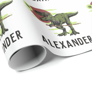 Personalized Dinosaur Wrapping Paper