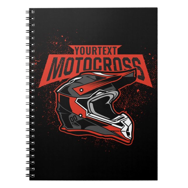 Personalized Dirt Bike Motocross Racing Helmet  Notebook (Front)