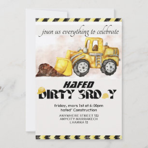 ﻿Personalized Dirty 3rd-Y Third Birthday  Invitation