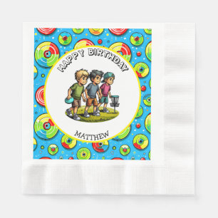 Personalized Disc Golf Boy's Birthday   Napkin