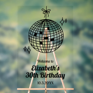 Personalized Disco Ball Birthday Welcome Sign