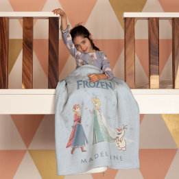 Personalized Disney's Frozen | Elsa, Anna & Olaf Fleece Blanket