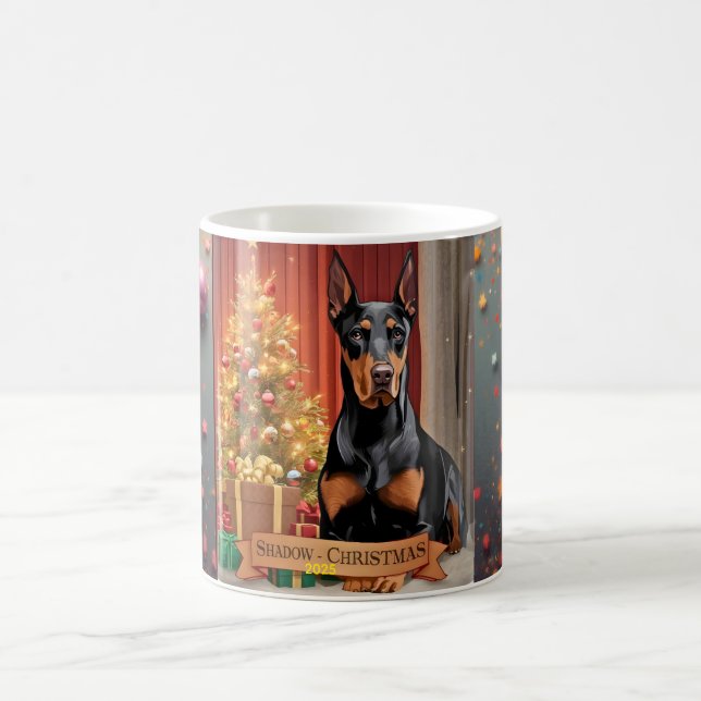 Personalized Doberman Pinscher Christmas Mug – Cus (Center)