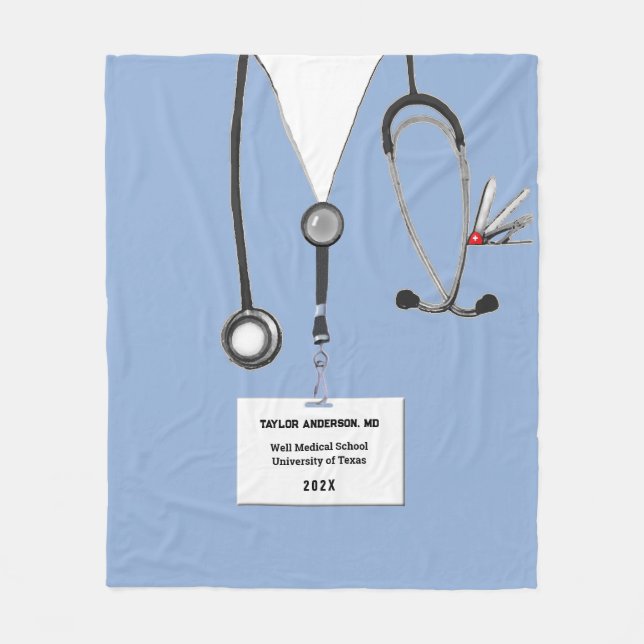 Personalized Doctor Gift Ideas Fleece Blanket (Front)