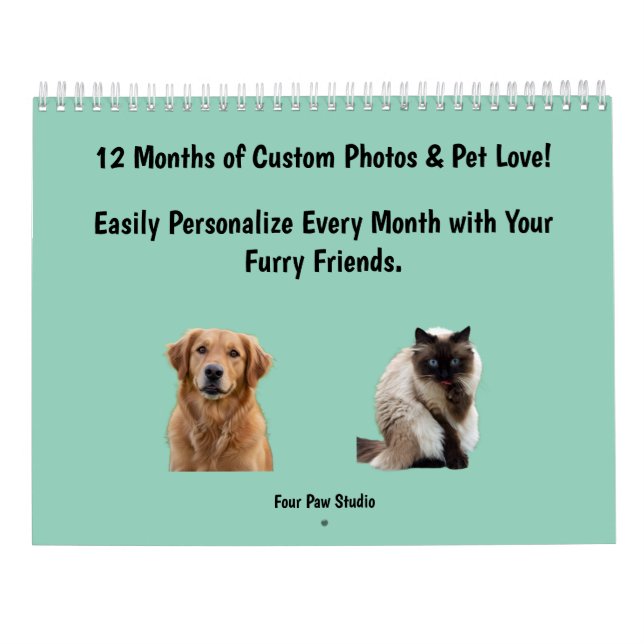 Personalized Dog & Cat 2026 Pet Calendar (Back)