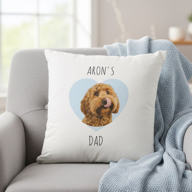 Personalized Dog Dad | Custom Pet Photo Heart Cushion (Creator Uploaded)