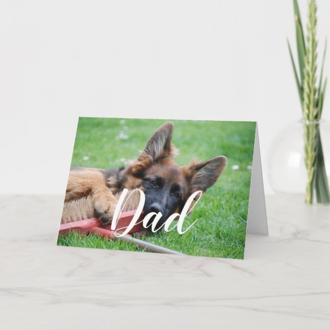 Personalized Dog Dad Funny Photo Happy Fathers Day Card (Front)