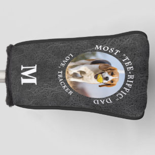 Personalized DOG DAD Pet Photo Monogram Leather  Golf Head Cover